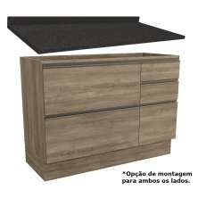 Balcao Com Tampo 120CM Maxxi G746/S515 Nogal Preto Kappesberg