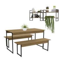 Conjunto Para Area Gourmet 03 Pecas Industrial Crome 24 Freijo Preto Kappesberg