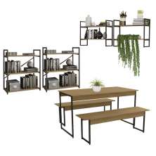 Conjunto Para Area Gourmet 05 Pecas Industrial Crome 25 Freijo Preto Kappesberg