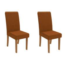 Conjunto com 2 Cadeiras Iris Bouclé Terracota e Canela