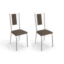 Conjunto com 2 Cadeiras Lisboa Marrom Escuro