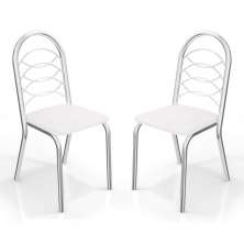 Conjunto de Cadeira Holanda Cromada Cor Branco 2 Peças Kappesberg