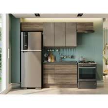 Cozinha Compacta Maxxi 6 Portas 4 Gavetas Nogal
