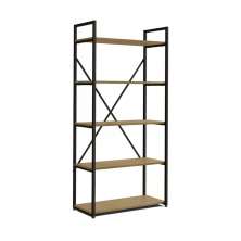 Estante Alta 5 prateleiras 150x72cm Industrial Crome LI006 Freijo Preto Kappesberg