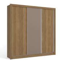 Guarda-Roupa Casal Hanna 3 Portas 2 Gavetas Nogueira e Fendi