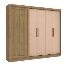 Guarda-Roupa Casal Tormaline 5 Portas 4 Gavetas Nogueira e Macadamia