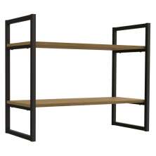 Nicho 02 Prateleiras 60x72cm Industrial Crome LI008 Freijo Preto Kappesberg