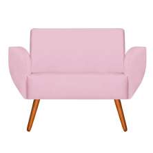 Namoradeira Jolly Decorativa Exclusiva Suede Rosa Bebê Kasa Sofá
