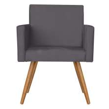 Poltrona Nina Decorativa Suede Cinza Kasa Sofá