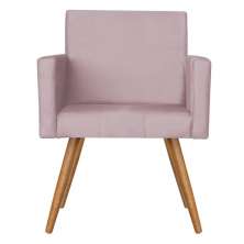 Poltrona Vitória Decorativa Veludo Rosê Kasa Sofá
