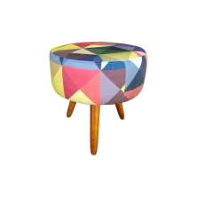 Puff Bali Decorativo Estampa Triângulo Kasa Sofá