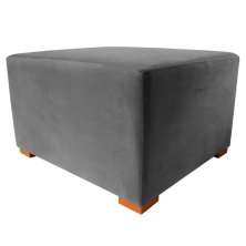 Puff Cuba Especial Decorativo Suede Cinza 80x70 Kasa Sofá