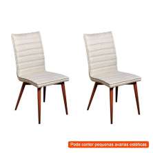 [OUTLET] Conjunto com 2 Cadeiras Chambly Bege e Cedro