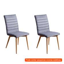 [OUTLET] Conjunto com 2 Cadeiras Chambly Cinza Escuro