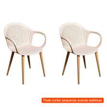 [OUTLET] Conjunto com 2 Cadeiras Hilary Bege
