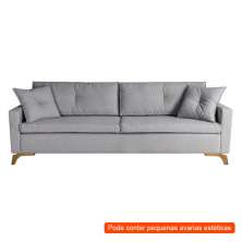 [OUTLET] Sofá 3 Lugares Viena Linho Cinza 190 cm