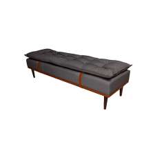 Banco 2 Lugares Drop Cinza e Amêndoa 140 cm