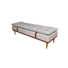 Banco 2 Lugares Drop Off White e Avelã 140 cm
