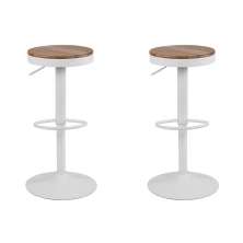 Conjunto com 2 Banquetas Giratórias Bayonne Branco