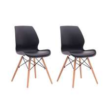 Conjunto com 2 Cadeiras Eames Eiffel Rubi Preto