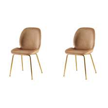 Conjunto com 2 Cadeiras Lille Beetle Marrom Base Dourada