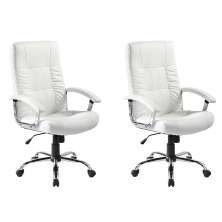 Conjunto com 2 Cadeiras de Escritório Presidente Giratórias Office Plus Branco
