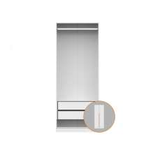 Guarda-Roupa Modulado com Cabideiro Tuyo 2 Portas Articuladas 2 Gavetas Branco 90 cm