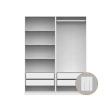 Guarda-Roupa Modulado com Cabideiro e Prateleiras Tuyo 4 Portas Articuladas 4 Gavetas Branco 180 cm