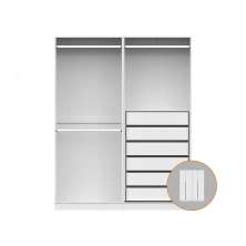 Guarda-Roupa Modulado com Cabideiros Tuyo 4 Portas Articuladas 6 Gavetas Branco 180 cm