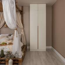 Guarda-Roupa Modulado com Maleiro e Cabideiros Tuyo 2 Portas Articuladas Branco 90 cm