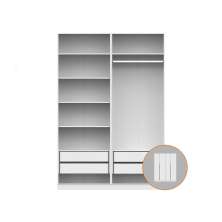 Guarda-Roupa Modulado com Maleiro, Cabideiro e Prateleiras Tuyo 4 Portas Articuladas 4 Gavetas Branco 180 cm