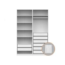Guarda-Roupa Modulado com Maleiro, Cabideiro e Prateleiras Tuyo 4 Portas Articuladas 8 Gavetas Branco 180 cm