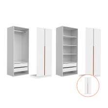 Guarda-Roupa Modulado com Prateleiras e Cabideiro Tuyo 4 Portas Articuladas 4 Gavetas Branco 180 cm