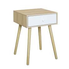 Mesa de Cabeceira Brigite 1 Gaveta Natural e Branca