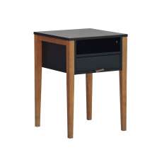 Mesa de Cabeceira Nick 1 Gaveta Preta e Avelã