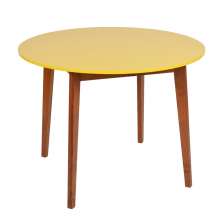 Mesa de Jantar Redonda Tóquio Amarela e Mel 100 cm