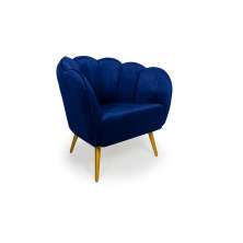 Poltrona Ariel Pé Palito Veludo Royal e Bronze