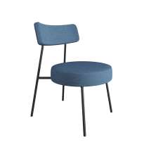 Poltrona Bock Linho Azul e Preta