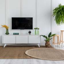 Rack para TV até 50 Polegadas Emma 2 PT 1 GV Branco 160 cm