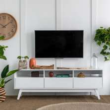 Rack para TV até 50 Polegadas Even 2 PT 1 GV Branco 160 cm