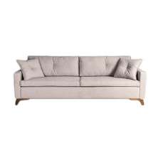 Sofá 3 Lugares Viena Linho Bege 190 cm
