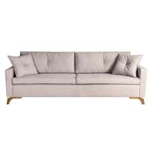Sofá 3 Lugares Viena Linho Bege 210 cm