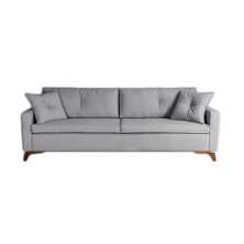Sofá 3 Lugares Viena Linho Cinza 230 cm