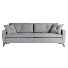 Sofá 3 Lugares Viena Linho Cinza 230 cm