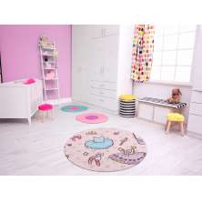 TAPETE INFANTIL QUARTO DE CRIANÇA ANTIALÉRGICO EM PVC BALÉ PRINCESA 70cm REDONDO