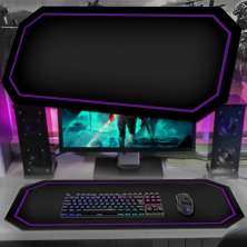 Tapete Mousepad Protetor De Mesa Gamer Borda Roxa - 70x35cm