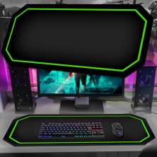 Tapete Mousepad Protetor De Mesa Gamer Borda Verde - 70x35cm