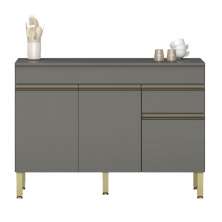 Balcão para Cozinha com Tampo e com 3 Portas Chester Gris