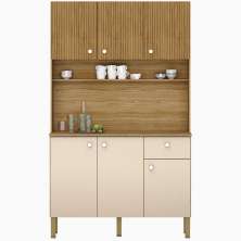 Kit Armario Cozinha 6 Portas 2491 Freijo Vanilla Ripado KTP