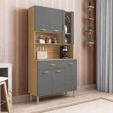Kit Cozinha 6 Portas e 1 Gaveta Freijó Gris Golden Kits Paraná